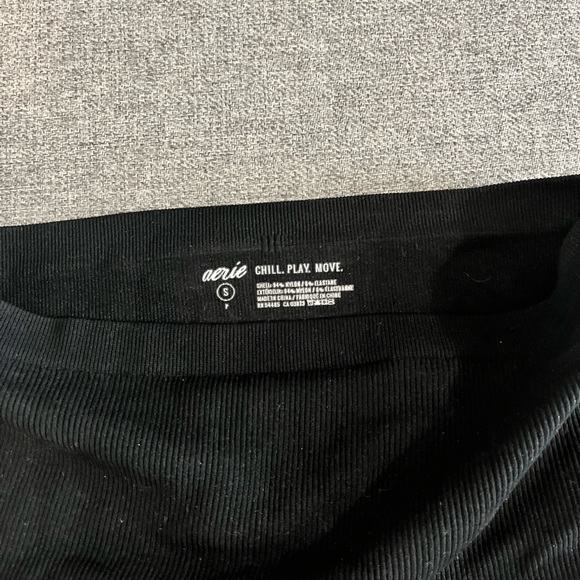 Aerie Black Ribbed Bandeau, Size Small - Picture 2 of 3